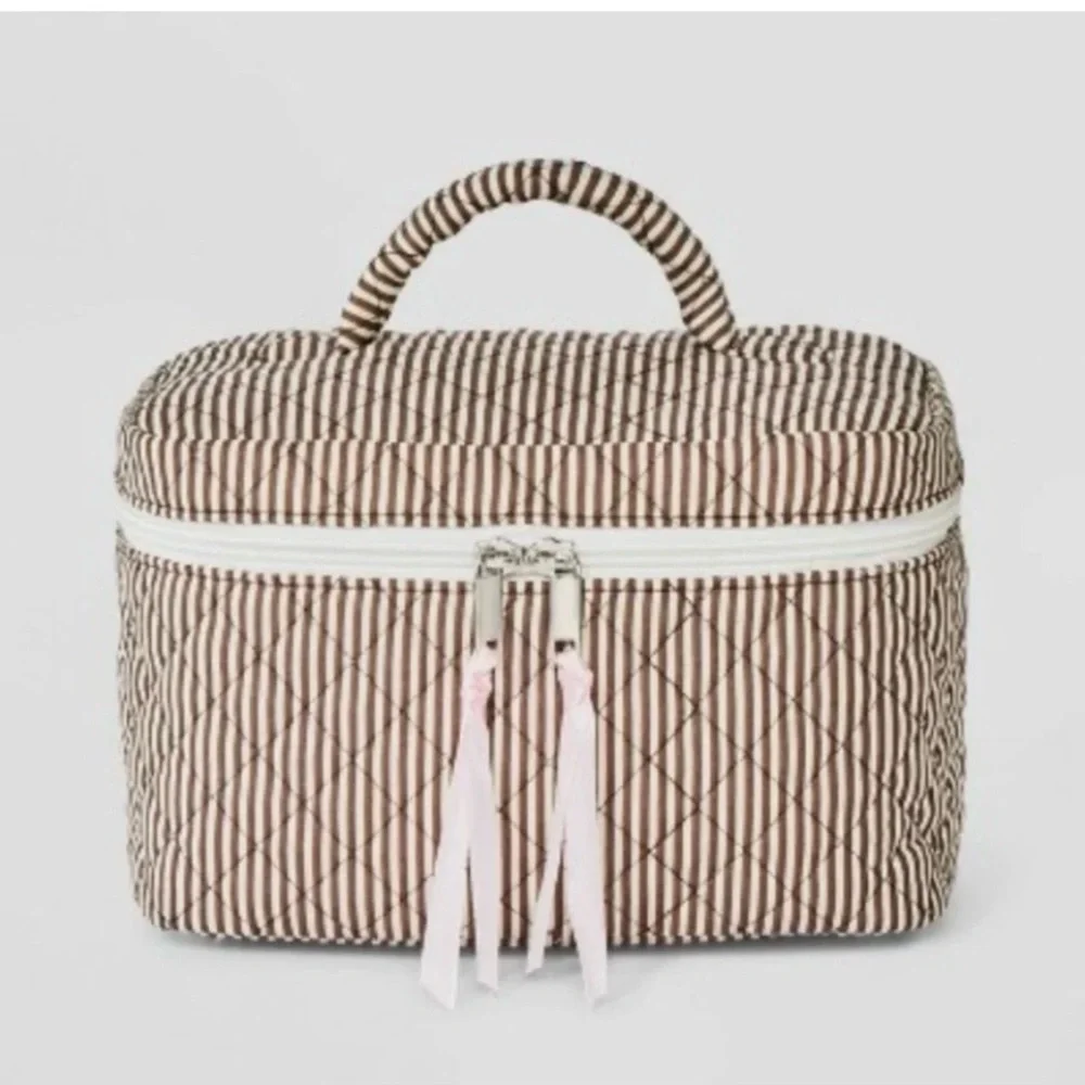 Wild Fable quilted striped cosmetic bag